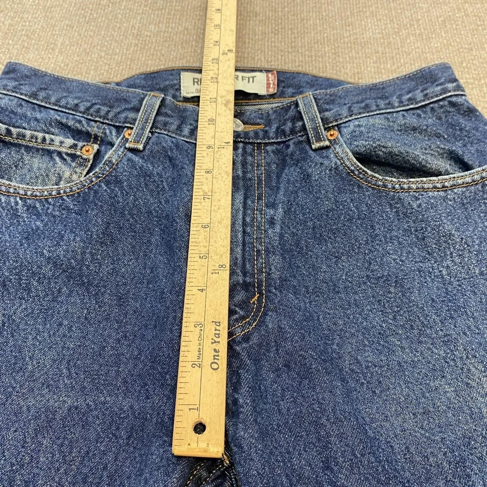 Vintage Levis 505 Jeans Mens 33x29 Blue Wash 90s Y2K Straight Leg‎ Denim Hemmed